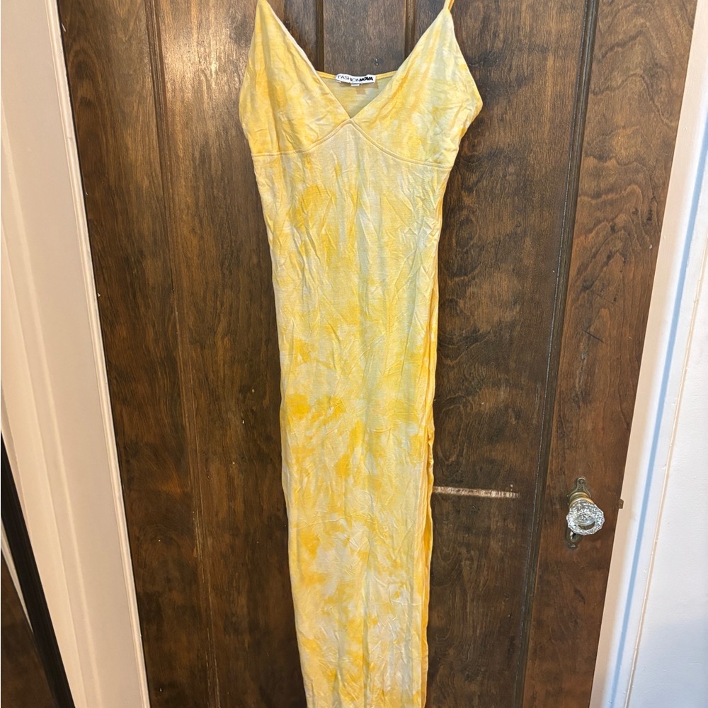 Fashion Nova Yellow Maxi Dress